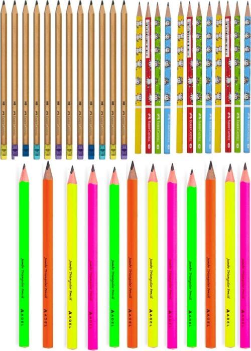 Faber-Castell Unicorn Kalem + Natural Silgili Kalem + Jumbo Kalem 12'Şer Adet 2022 Yeni Tasarım