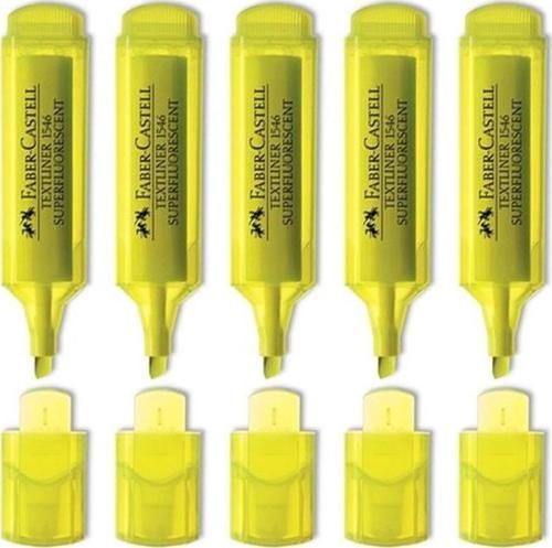 Faber-Castell Şeffaf Gövde Fosforlu Kalem 1546 Sarı 5 Adet