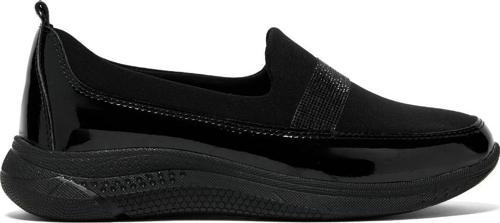 Kadın Siyah Rugan Rahat Kalıp Anne Ayakkabı