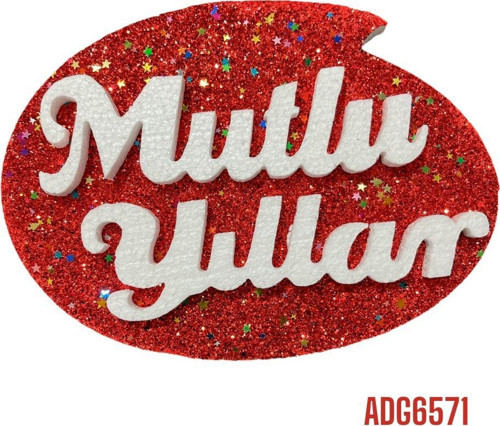 Mutlu yıllar Strafor Süs 23x16,5 cm