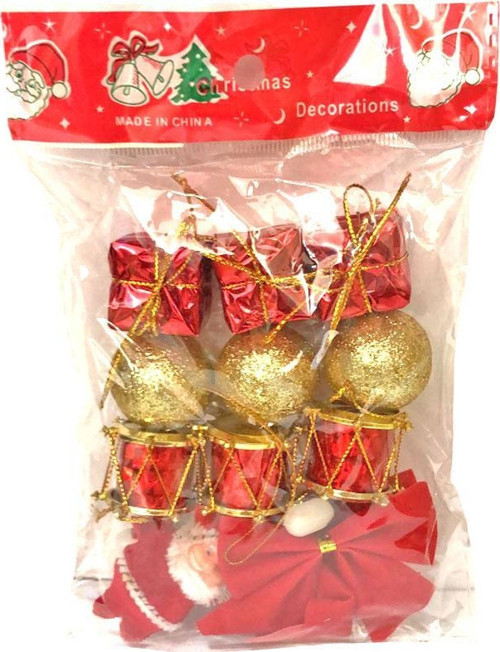 Yılbaşı Çam Ağacı 12 Parça Karışık Süs Paketi - Merry Christmas