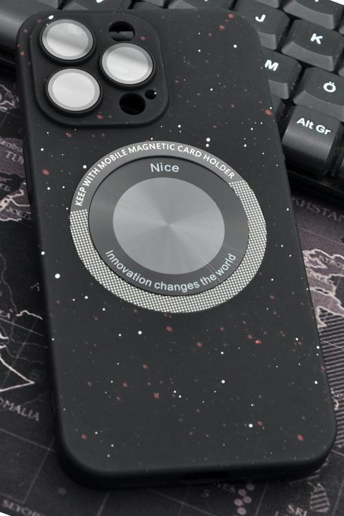 iPhone 13 Pro Uyumlu Siyah Benekli Desenli İnce Sert Kapak Kılıf Kamera Lens Korumalı