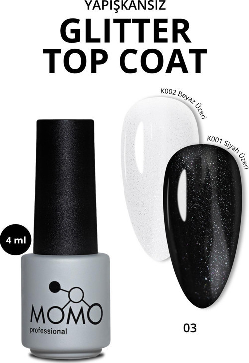 Kalıcı Oje İçin Glitter Top Coat 03, 4 ml
