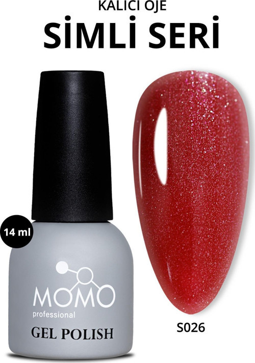 Kalıcı Oje S026, Işıltılı Bordo Kırmızı, 14 ml