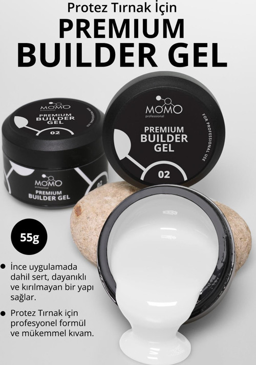 Premium Builder Gel No.2, Beyaz, 55 gr