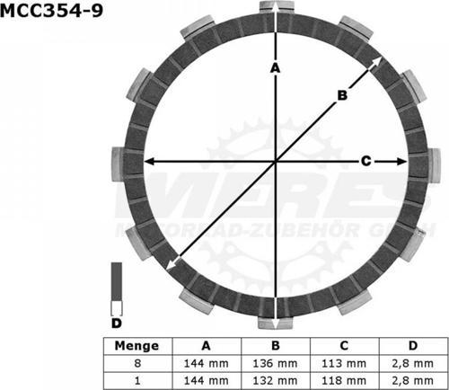 Debriyaj Balatası Alman Mcc354-9 Suzukı Gsx-r 600 750 (08-14)