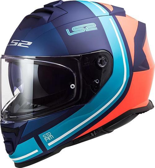 Storm 2 Slant Kapalı Kask Mat Mavi Turuncu MEDIUM