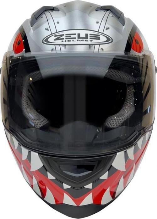 Zs-811a Al-38 Kapalı Kask Gümüş-siyah SMALL