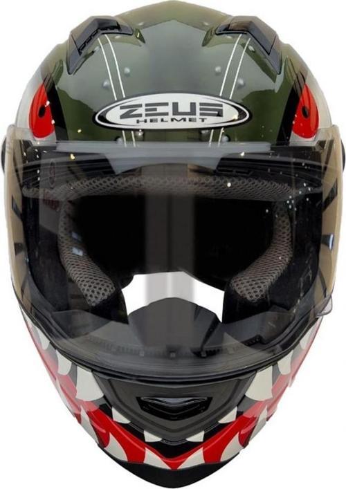 Zs-811a G30 Al38 Kapalı Kask Yeşil-gümüş LARGE