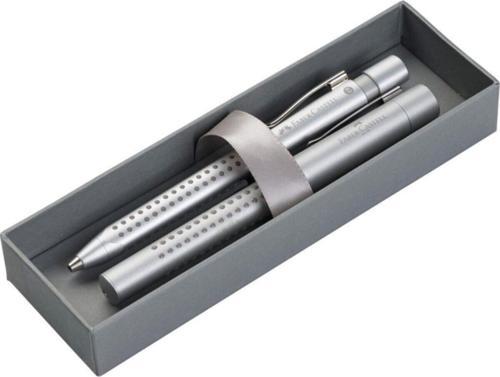 Faber-Castell Takım Kalem Dolma Kalem + Tükenmez Kalem Grip 2011 Gümüş 14 09 81