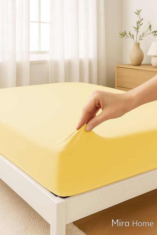 Çift Kişilik Düz Penye  %100 Pamuklu Lastikli Çarşaf 200X200 Cm Battal  Boy