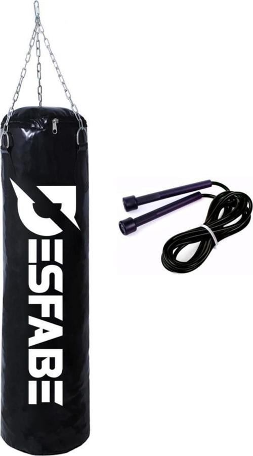 Boxing Star 70X25 Cm Zincirli Boks Kum Torbası Siyah Atlama Ipi