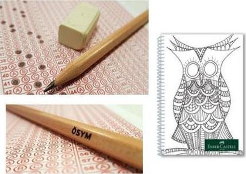 Faber-Castell Natural Ösym Kurşun Kalemi 40"Lı 2,5 B 100 Yp Çizgili Defter A4 1 Adet