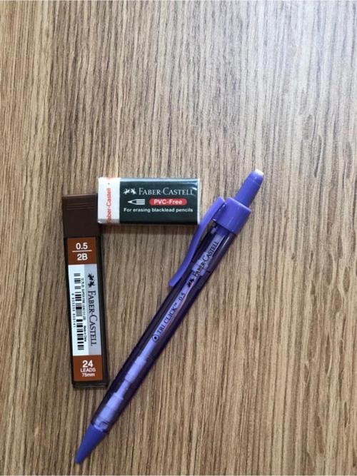 Faber-Castell Tri Click 0.5Mm Uçlu Kalem-Silgi-Uç Seti Mor