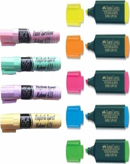 Faber-Castell Fosforlu Kalem 9'Lu Set