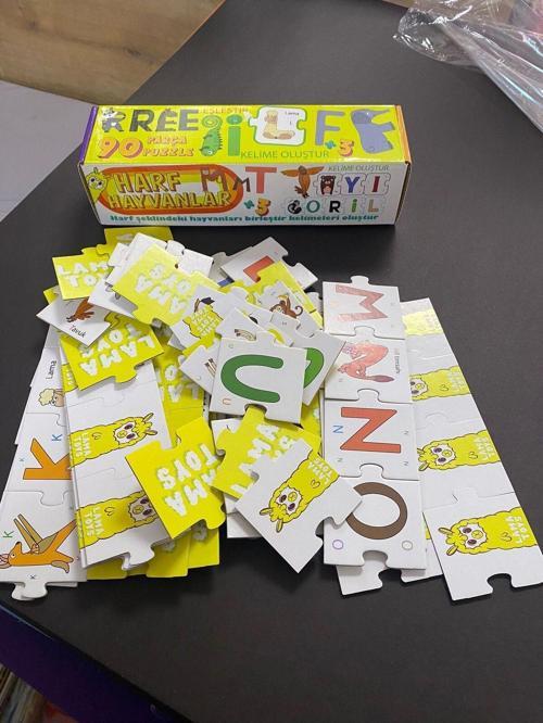 90 Parça Puzzle Harf Hayvanlar