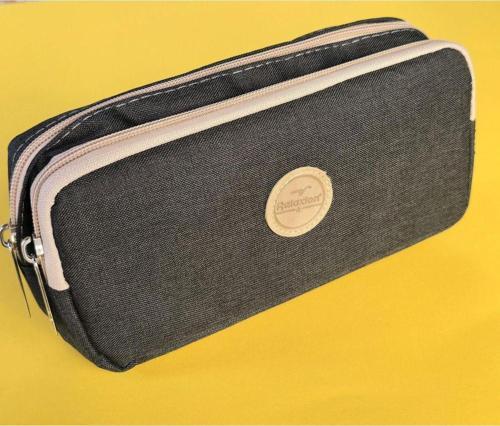 Rlx-147 Keten İki gözlü kalemlik okul üniversite Çocuk Kalem Kutusu Kalemlik Antrasit