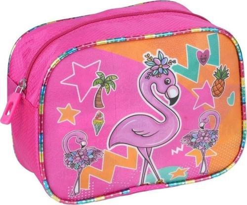 Çocuk Okul Pembe Flamingo Simli Desenli Kız Beslenme Çantası 20x25x10cm