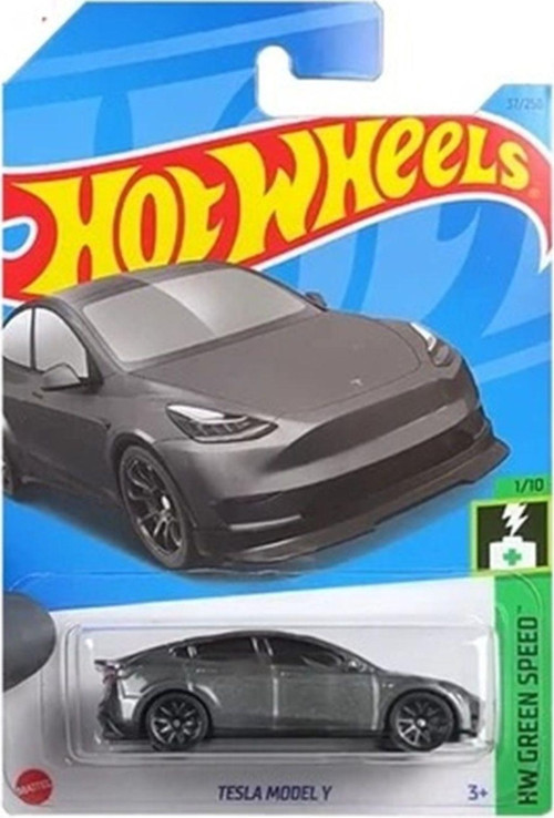 Hot Wheel 2023 - Tesla Model Y Hw Green Speed 1/10 - 37/250 Siyah Mini Oyuncak Araba