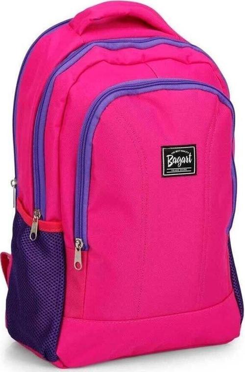 Bagart Üç Bölmeli Pembe Çocuk ve Yetişkin Okul Çantası Sırt Çantası