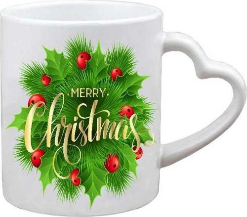 Kişiye Özel Yılbaşı Noel Merry Christmas Yeni Yıl Hediye Kalp Kulp Baskılı Kupa Bardak