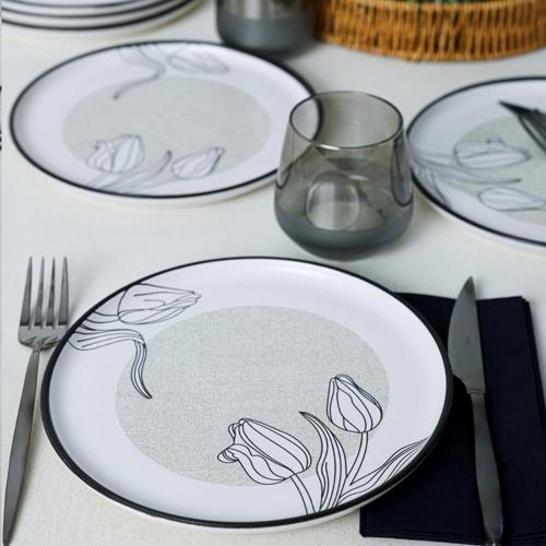 Keraart Shade Flowers Nordic Pasta Tabağı 22 Cm 6 Adet 21848