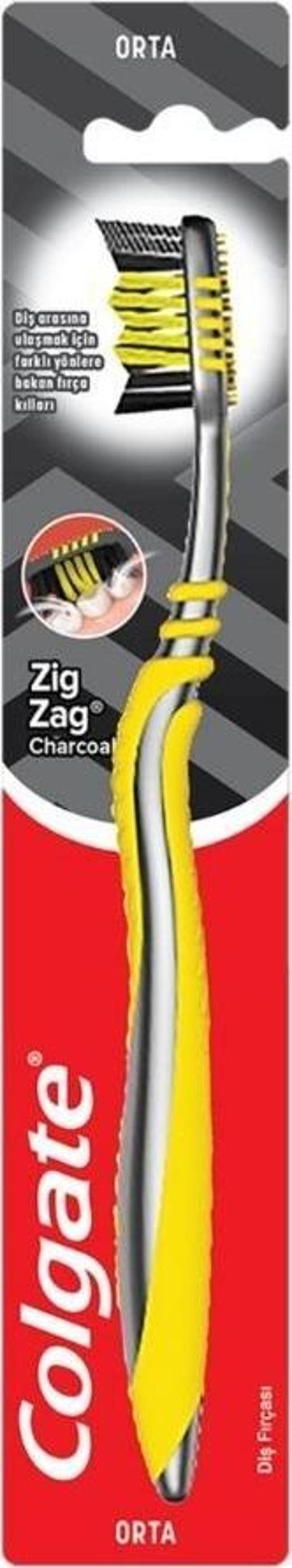 Zıgzag Charcoal Tekli Diş Fırçası Orta Boy