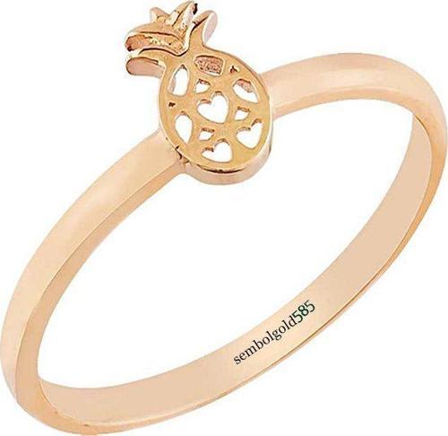 Rose Altın Ananas Yüzük 14K Gold