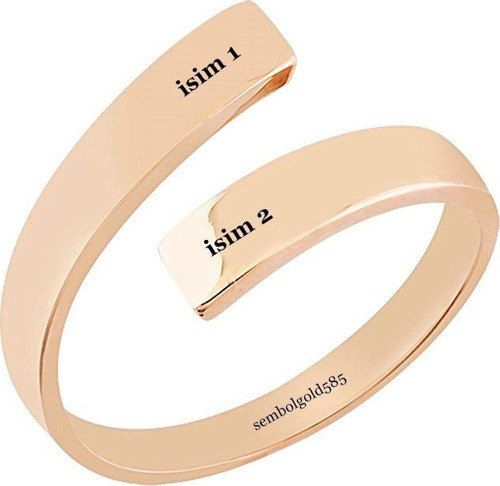 Eklem Altın Yüzük 14K Rose & Beyaz Gold