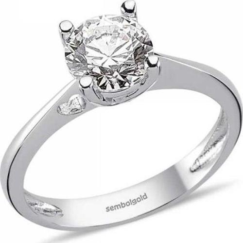 Altın Tektaş Yüzük Özel Tasarım Swarovski