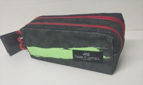 Faber-Castell Çift Gözlü Kalem Çantası Basic Siyah-Kırmızı-Yeşil