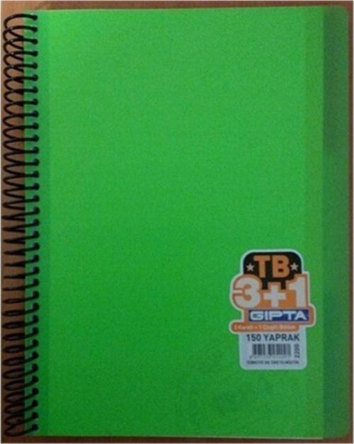 Tb 2200 Spiralli P.K. A4 150 Yaprak 3 Kareli 1 Çizgili
