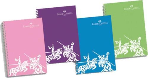 Faber-Castell 5 Bölüm Plastik Kapak Defter Renkli Kenar 200 Yaprak Kareli