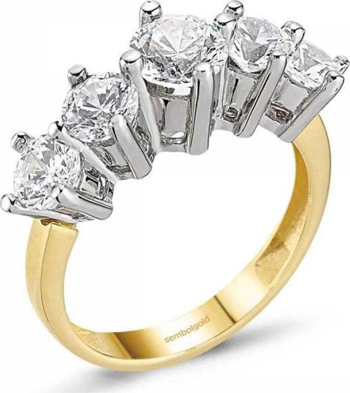 Altın 5 Taş Yüzük