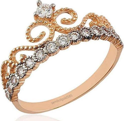 Rose Altın Taç Yüzük 14K 2,10 Gr