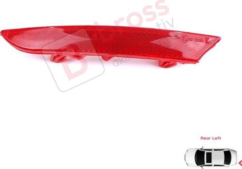Renault Clio MK5 BF B7 2019-On 265651206R için Sol Arka Tampon Reflektörü
