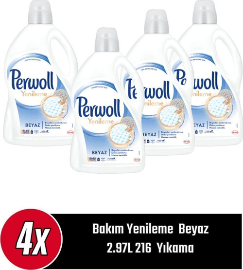 Sıvı Çamaşır Deterjanı 2,97 lt Beyazlar 4 ADET