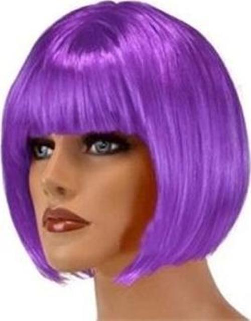 Kısa Mor Peruk Saç