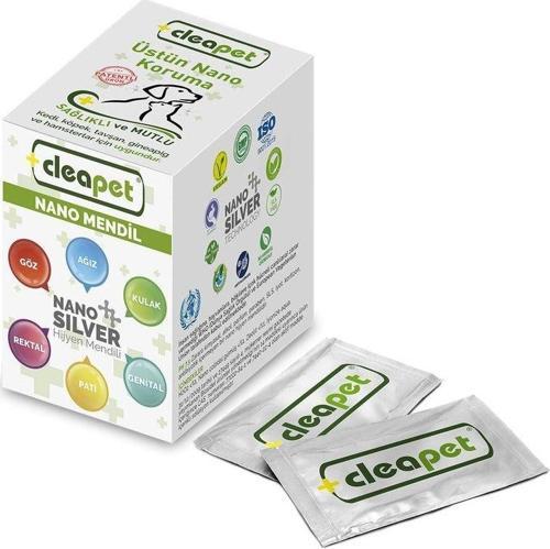Cleapet Nano Gümüş Hijyen Mendili - Kutu Içi 20 Adet - 1 Aylık Paket