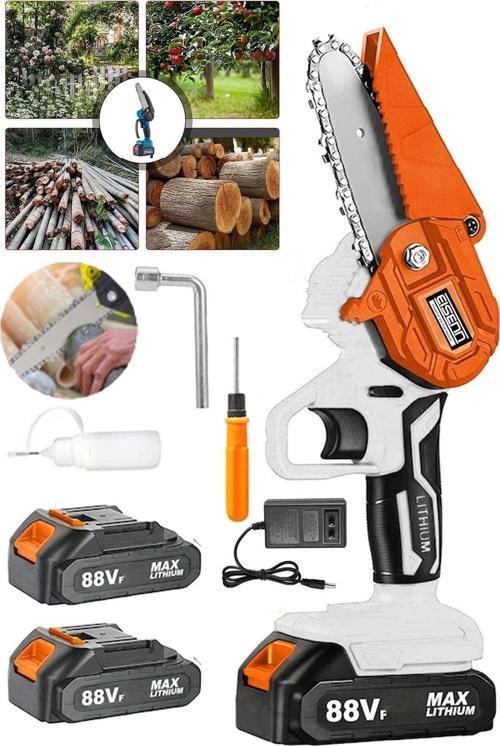 Alman Orange Yeni Nesil Li-On Batarya 88 V 10 Ah Saw Çift Akülü Dal Budama Testere Bıçkı Makinası