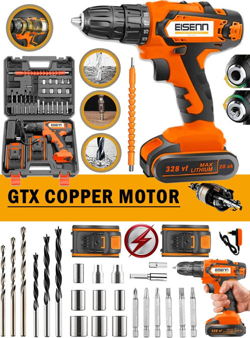 Alman World Copper 328 Vf 20 Ah Metal Şanzuman Samsung Lion Çift Akülü Vidalama Matkap Yardımcı Set