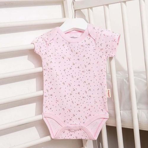 Jakarlı Flowering Theme Yarım Kol Bebek Body