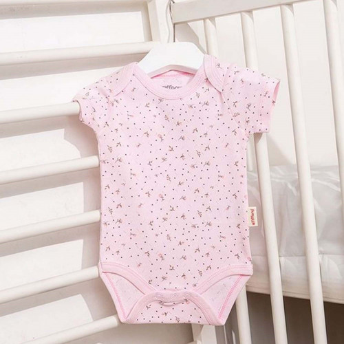 Jakarlı Flowering Theme Yarım Kol Bebek Body