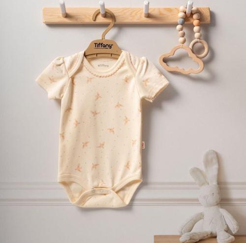 Organik Bird Theme Yarım Kol Bebek Badi 2424008