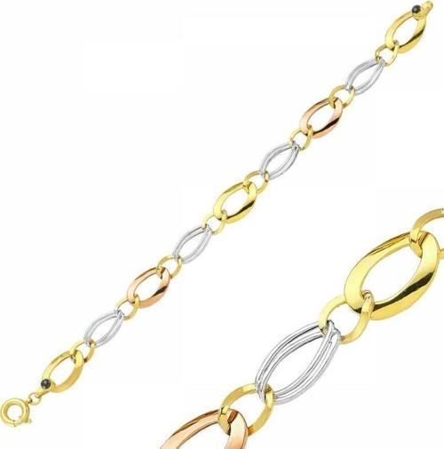 14 Ayar Altın Bileklik Hallow Oval Halka