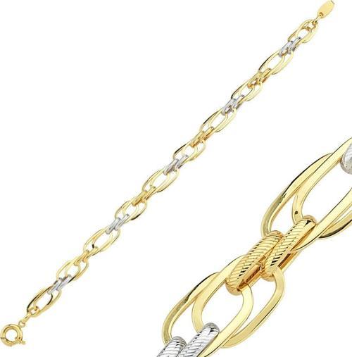 Altın Bileklik Hallow Sarı ve Beyaz Gold