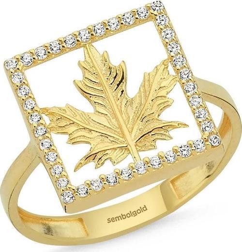 Çınar Altın Yıldız Yüzük 8K Golden Özel Tasarım