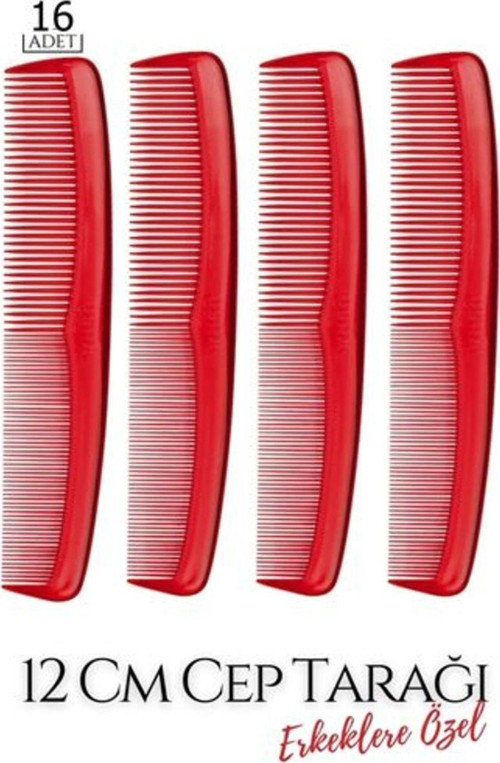 16 Adet 12 Cm Erkek Cep Tarağı 718894 Toptan Paket