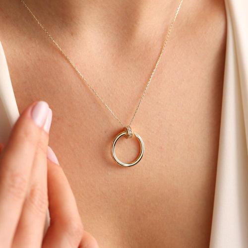 14 Ayar Altın Çivi Kolye YENİ