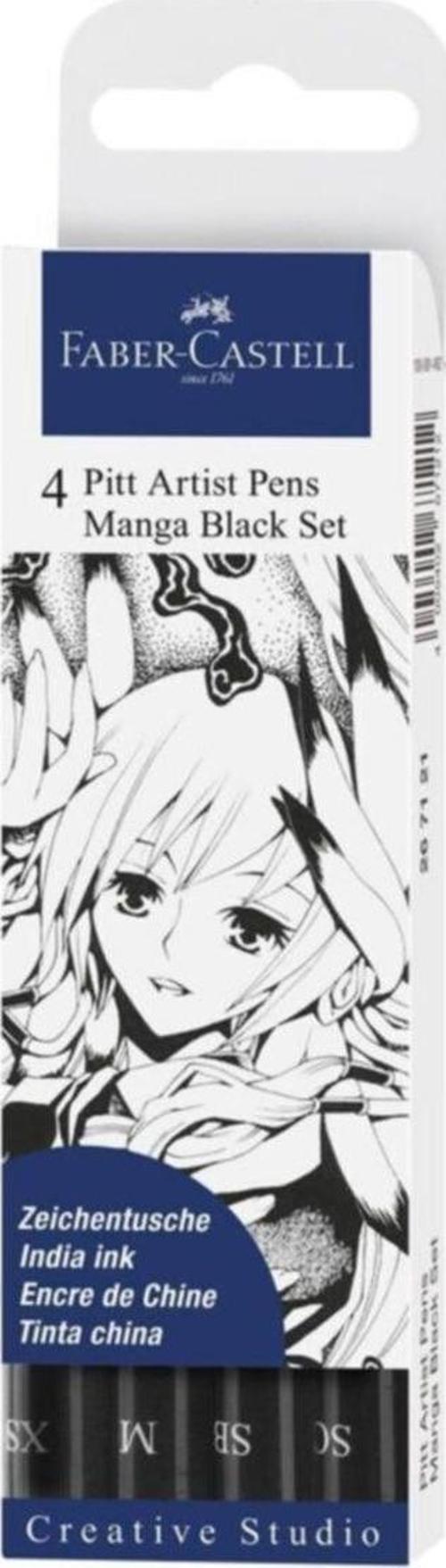 4 Pitt Artist Pen Manga Black Set - Manga Çizim Seti
